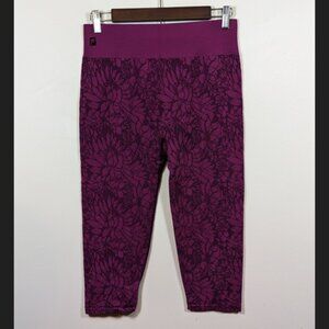 Fabletics Women's Sebastian Floral Seamless Cropped Leggings Pants Size M | GUC